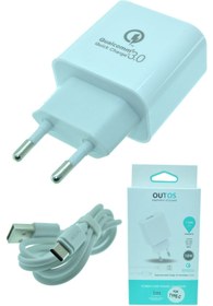 Resim OUTOS Sony Xperia Xz Uyumlu Hızlı Şarj Aleti Type-c Quick Charge 18w 3a 
