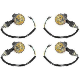 Resim 2024 Yeni 4 X Led Göstergeler 6v Dönüş Sinyali Amber Motosiklet Sinyal Işıkları 6 Volt Dönüş Sinyali Motosiklet 