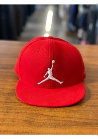 Resim Air Jordan Nakış Kırmızı Hiphop Snapback Rapper Basket Cap Şapka 
