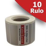 Resim Kalite Barkod 50X20 Silvermat Etiket | 10 Rulo Metalize Demirbaş Etiketi 