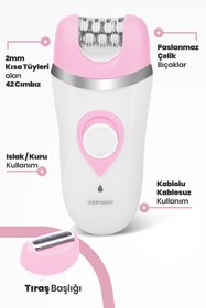Resim GoldMaster Peri Şarj Standlı Islak Kuru 3 In 1 Cilt Yüz Temizleme Fırçalı Epilatör Epilasyon Güzellik Seti 