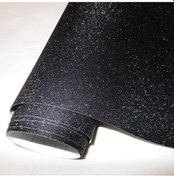 Resim Siyah Parıltılı Vinil-152x30 Cm-glitter Elmas Sandy Sparkle Vinil Araç Örtüsü Filmi Araba Sarma Folyo Etiket Levha 