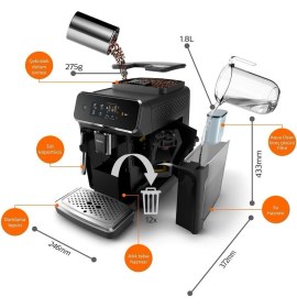 Resim Philips 12 Adımlı Öğütücü 5000 Fincana Kadar Kahve 2200 Serisi Tam Otomatik Espresso Makinesi 2kg Tchibo Kahve + Lambader Hediye 