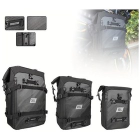 Resim Fochsia Siyah 10l Motosiklet Arka Koltuk Çantası Saddle Yan Bagaj Sırt Çantası Siyah 