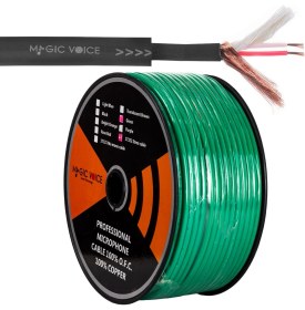 Resim Magicvoice B96 Profesyonel 2 Damarlı Blendajlı Enstrüman Mikrofon Kablosu Stereo 100 Metre (Yeşil) 