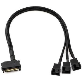 Resim Sata Power To Fan 3 Port Pin Çevirici Çoklayıcı Pwm Kablosu 4597A 