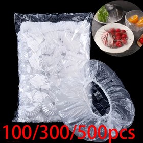 Resim 100/300/500 Adet Kendinden Yapışkanlı Gıda Saklama Poşeti, Ev Kullanımı İçin Uygun, Mutfak Örtüsü, Piknik ve Kamp için Gıda Dereceli Plastik Kapaklar 