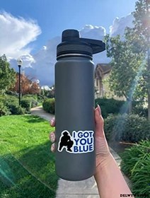 Resim Deizang saiki I You Beyzbol Softball Avcısı Maskesi için Mavi Çıkartma, Kask 3" x 2" 