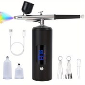 Resim Çok Fonksiyonlu Püskürtme Tabancası Seti - Kompresörlü Taşınabilir Şarj Edilebilir El Tipi Airbrush, 0.3mm Nozul, Tırnak Sanatı ve Makyaj Uygulaması İçin Uygun, Aksesuarlar Dahil, Tırnak Püskürtme Tabancası, Airbrush Püskürtme Tabancası, Boya Püskürtme Tabancası, Hava Püskürtme Tabancası, DIY El Sanatları, Hafif Alet, Ergonomik Tutuş, Metal Yapı, Hassas Alet, El Sanatları Tutkunları, Profesyonel Boyacılar 