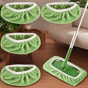 Resim 2/4 adet Yeniden Kullanılabilir Mop Pedleri: Yüksek Emici, Yıkanabilir, Dayanıklı, Kuru ve Islak Temizlik için Uygun, Beyaz Kenar Yuvarlak Tasarım | Detaylı Yüzey | Yüksek Emici Malzeme | Verimli Zemin Bakım Aracı 