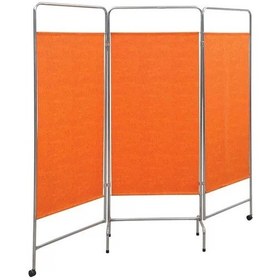 Resim PVC Brandalı Metal Katlanabilir Revir Paravanı Turuncu 