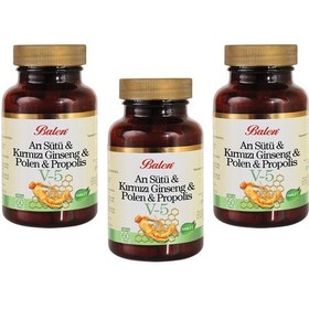 Resim Balen V5 Arı Sütü - Kırmızı Ginseng-Polen - Propolis 60 Tablet 3 Adet 