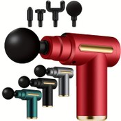 Resim 6 Adet Set, Tüm Aksesuarlar Dahil - 6 Hızlı Masaj Tabancası, 4 Başlık - Taşınabilir USB Şarj Edilebilir Taşınabilir Titreşim Masaj Tabancası LED Dokunmatik Ekran ile, USB Şarj Edilebilir, Ergonomik Tasarım - Fitness Tutkunları ve İş Elitleri İçin İdeal Hediye, Çok Fonksiyonlu Kas Giderici, Çeşitli Tasarımlar | Dijital Hız Kontrolü, Masaj Aracı 