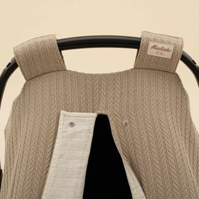 Resim Puset Örtüsü - Çift Taraflı - Taş Örgü - Krem Muslin 