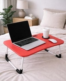 Resim Portatif Atlantik Kırmızı Renk Laptop Sehpası Katlanabilir Çalışma Masası Kahvaltı Masası 