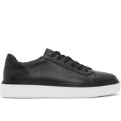 Resim Derimod Erkek Siyah Bağcıklı Kalın Tabanlı Deri Sneaker 25SFD6124FT 