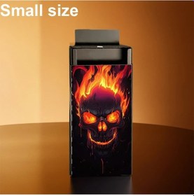 Resim Chuangyinshop Flame Kuru Kafa Siyah Küçük Alüminyum Kül Tablası Kapaklı Dayanıklı Taşınabilir 