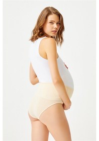 Resim Cottonhill Ten Pamuklu Yüksek Bel Hamile Bikini Külot Ten Ten Rengi 