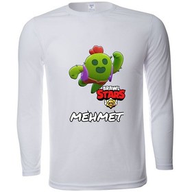Resim Hepsimex İsme Özel Spike Karakterli Çocuk Tişört Uzun Kollu Unisex Beyaz 