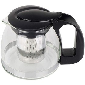 Resim Nishev Renkli Süzgeçli Cam Demlik 700 Ml - Siyah Siyah 