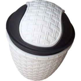 Resim Kapaklı 3l Plastik Çöp Kutusu, Ofis ve Banyo Için Şık ve Kullanışlı Tasarım 