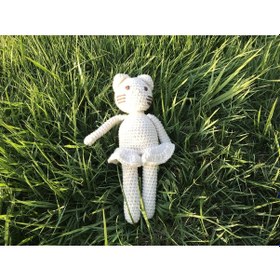 Resim Naturaborn Natural Amigurumi El Örgüsü Oyuncak Etekli Kedicik 