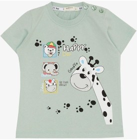 Resim Breeze Erkek Bebek Tişört Sevimli Hayvancıklar Baskılı 9 Ay-3 Yaş, Mint Yeşili-mint Yeşili Mint Yeşili 