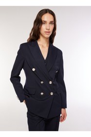 Resim Fabrika Kruvaze Lacivert Kadın Blazer F3WL-CKT6 