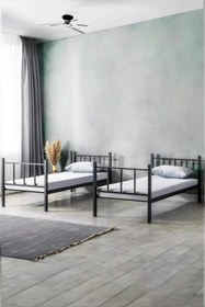 Resim Niron 90x190 Sağlamlaştırılmış Ayrılabilir Metal Ranza / Karyola 