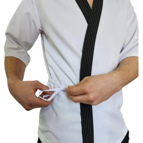 Resim Formteks Sushi Şef Kimono Ceketi Beyaz Çizgili 
