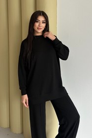 Resim adba style Kadın Modal Penye Oversize Tesettür Tunik Takım 4028 