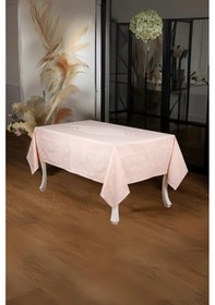 Resim Aslı Lüx Jakar Polycotton Kumaş Pudra Masa Örtüsü 160x320 Cm - 1053 Çok Renkli 