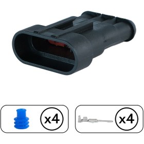 Resim TE Connectivity Superseal Dişi Soket 4 Pin Kablosuz 