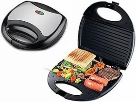 Resim Paslanmaz Çelik Panini Kahvaltı Makinesi Ev Sandviç Makinesi Tost Presi Sandviç Makinesi Şerit Waffle Makinesi 