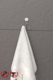 Resim Alper Banyo Krom İkili Askılık, Havluluk | Yapışkanlı & Vidalı Montaj | Delmeden Duvar Tipi Havlu Askısı 