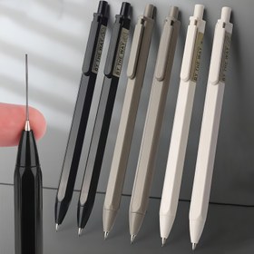 Resim 4 Adet Ergonomik Mekanik Kalemler - 0.5mm & 0.7mm HB Uç, Dayanıklı Plastik, Öğrenciler ve Ofis Kullanımı için Rahat Tutuş, Siyah/Gri/Bej/Beyaz, Öğrenci Yazı Araçları | Şık Kalem Tasarımı | Kaliteli Yazı Aletleri 