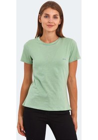 Resim Slazenger KORNELI I Kadın Slim Fit Açık Yeşil Tişört 