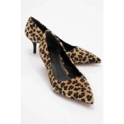 Resim Kadın Sivri Burunlu Stiletto Leopar 