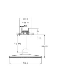 Resim Grohe Rainshower Smartactive 310 Cube Tepe Duşu Seti 142 Mm, 2 Akışlı - 26481a00 Antrasit 