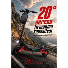 Resim Pirantech D2PRO Elektrikli Scooter 1000W Kırmızı | Mobil Uygulama | Çift Amortisör | Gidon Yükseklik Ayarı 