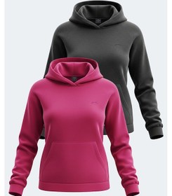 Resim Slazenger Sassa 2 Li Set Kadın Siyah - Fuşya Sweatshirt Siyah - Fuşya 