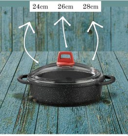 Resim Gülsan Gls Granit Döküm Basık Tencere Pilav Tenceresi 28 CM 