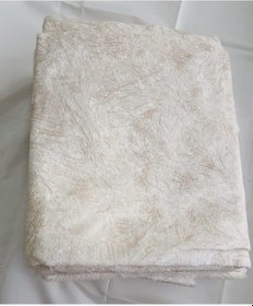 Resim İpek Kadife Damarlı Desen Süngerli Koltuk Çekyat Örtüsü Krem 