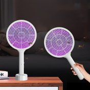 Resim 25 Yıllık Güncellenmiş Versiyon El Tipi Sivrisinek Tokatçısı, USB Şarj Edilebilir, Yazlık Yüksek Verimli Kare ve Yuvarlak Böcek Öldürücü ile Taban Gece Işığı, İç Mekan Kullanımı için Çift Modlu Elektrik Şoku, Kamp, Yatak Odası Gereci 