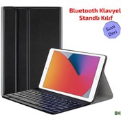 Resim iPad Uyumlu 8.Nesil 10.2 2020 Bluetooth Klavyeli Tablet Kılıf - Bkk1 