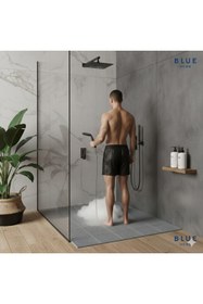 Resim Blue Home Banyo Duş Havuz Kapı Önü - Kare Petek Mat Kaymaz Kaydırmaz Pvc Paspas Gri En : 90cm. GRİ 