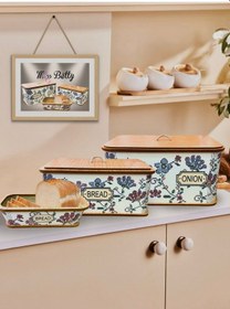 Resim Piraye 3'lü Ahşap Ekmeklik Seti Çok Renkli 