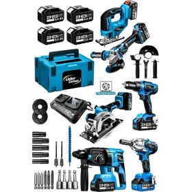 Resim Lieber German Teknoloji 6lı Set Bl Motor Matkap Hilti Taşlama Somun Sıkma Dekupaj Testere Daire Testere Makinesi 