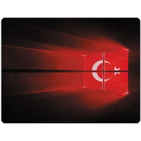 Resim 40x30cm Gaming Oyuncu Mousepad Kaymaz Kauçuk Taban Türk Bayrağı 