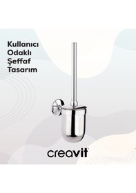 Resim Creavit BJ11030 Joyful Tuvalet Fırçalığı Cam - Duvardan 